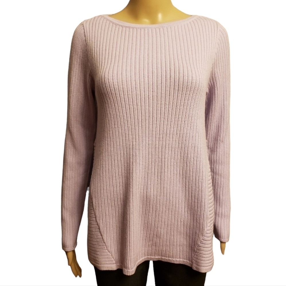 J. Jill Lilac Purple Ribbed Sweater Size XS